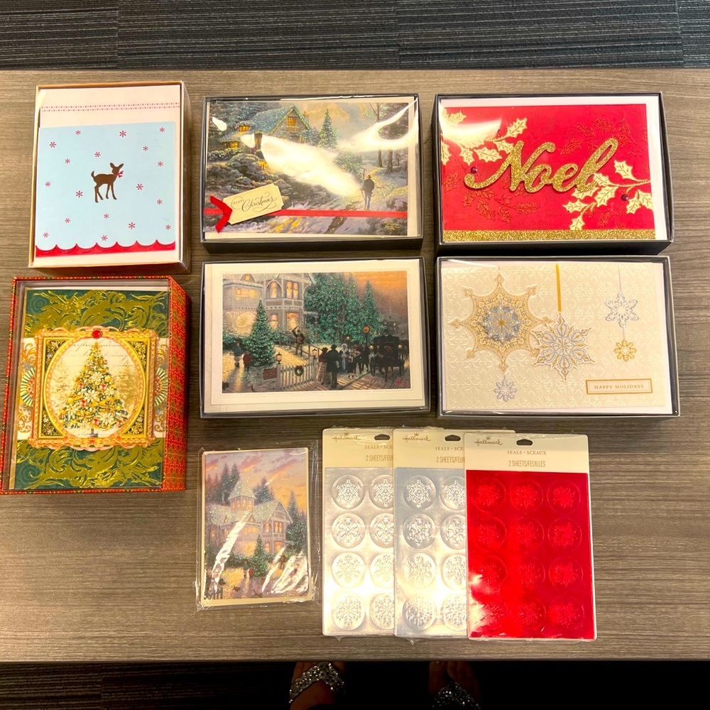 7 Packs of Christmas Cards & Bonus 3 Packs of Seals - Hallmark & Punch Studio